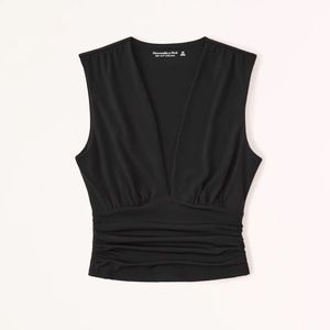 ABERCROMBIE COTTON SEAMLESS FABRIC RUCHED TOP